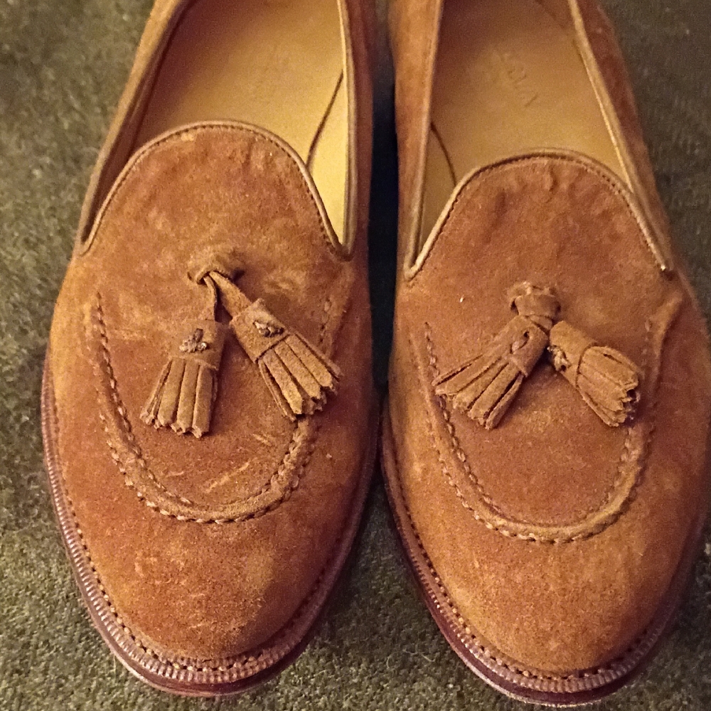 Meermin Chestnut Suede Tassel Loafers